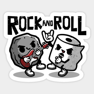 Rock and toilet roll Sticker